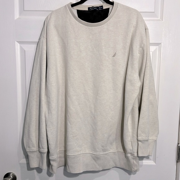 Nautica men’s Ivory Crew Neck Long Sleeve Sweatshirt - Size XXL - Picture 1 of 8